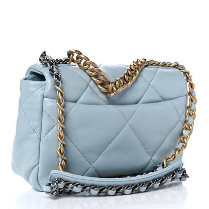 Chanel Lambskin Quilted Medium Chanel 19 Flap Light Blue 3 of 18