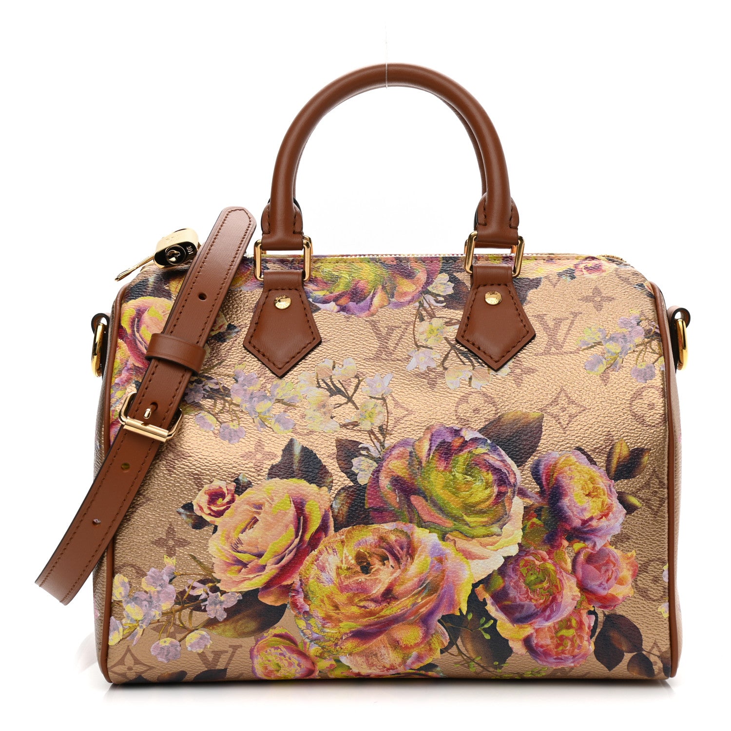 Louis Vuitton Metallic Monogram LV Garden Speedy Bandouliere 25 Gold 1 of 10