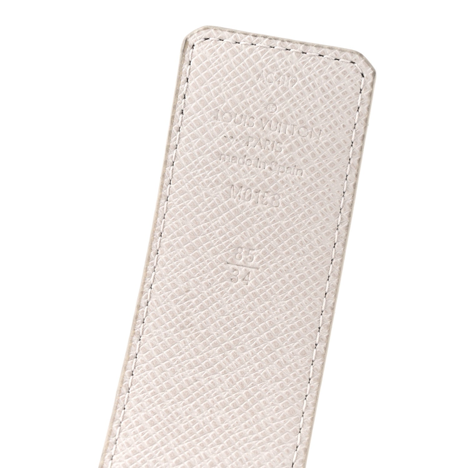 Louis Vuitton Taiga Monogram 40mm LV Initiales Belt 85 34 White