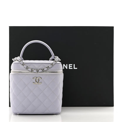 Chanel Caviar Quilted Small Top Handle Vanity Case With Chain Light Purple 12 of 12