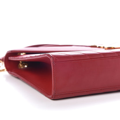 Saint Laurent Lambskin Matelasse Chevron Large Monogram Satchel Red 10 of 14