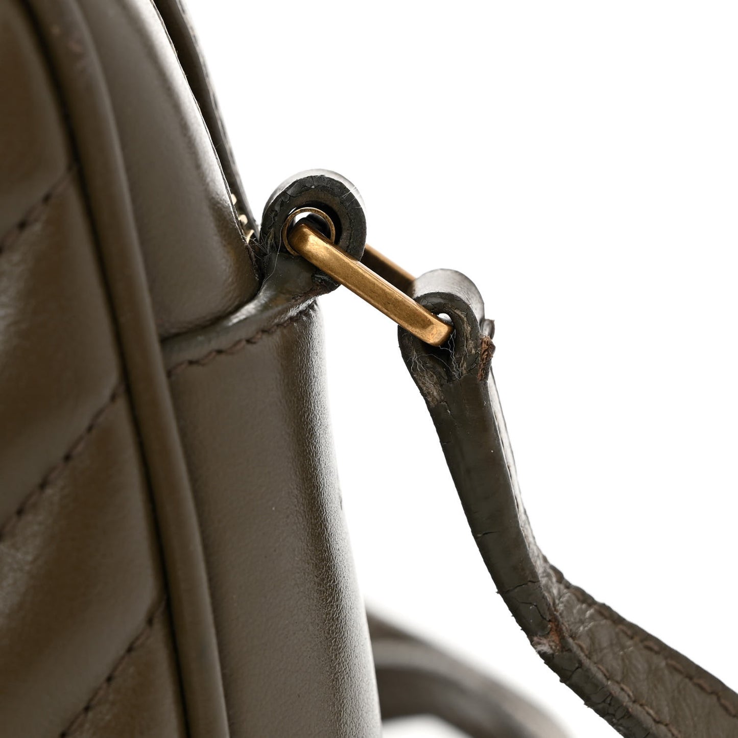 Calfskin Matelasse Monogram Lou Camera Bag Military Olive