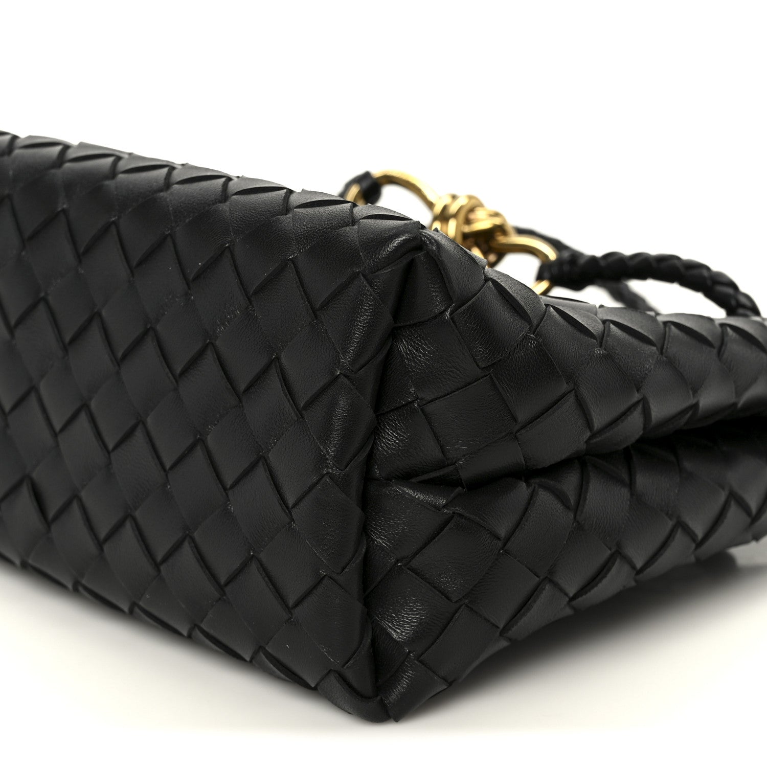 Bottega Veneta Nappa Intrecciato Small Andiamo Shoulder Bag Black