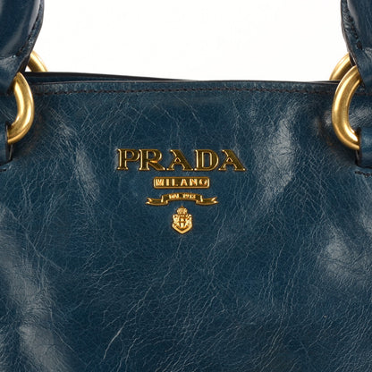 Prada Vitello Shine Tote Denim 8 of 11