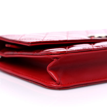 Chanel Patent Quilted Brilliant Wallet On Chain WOC Red 9 of 18