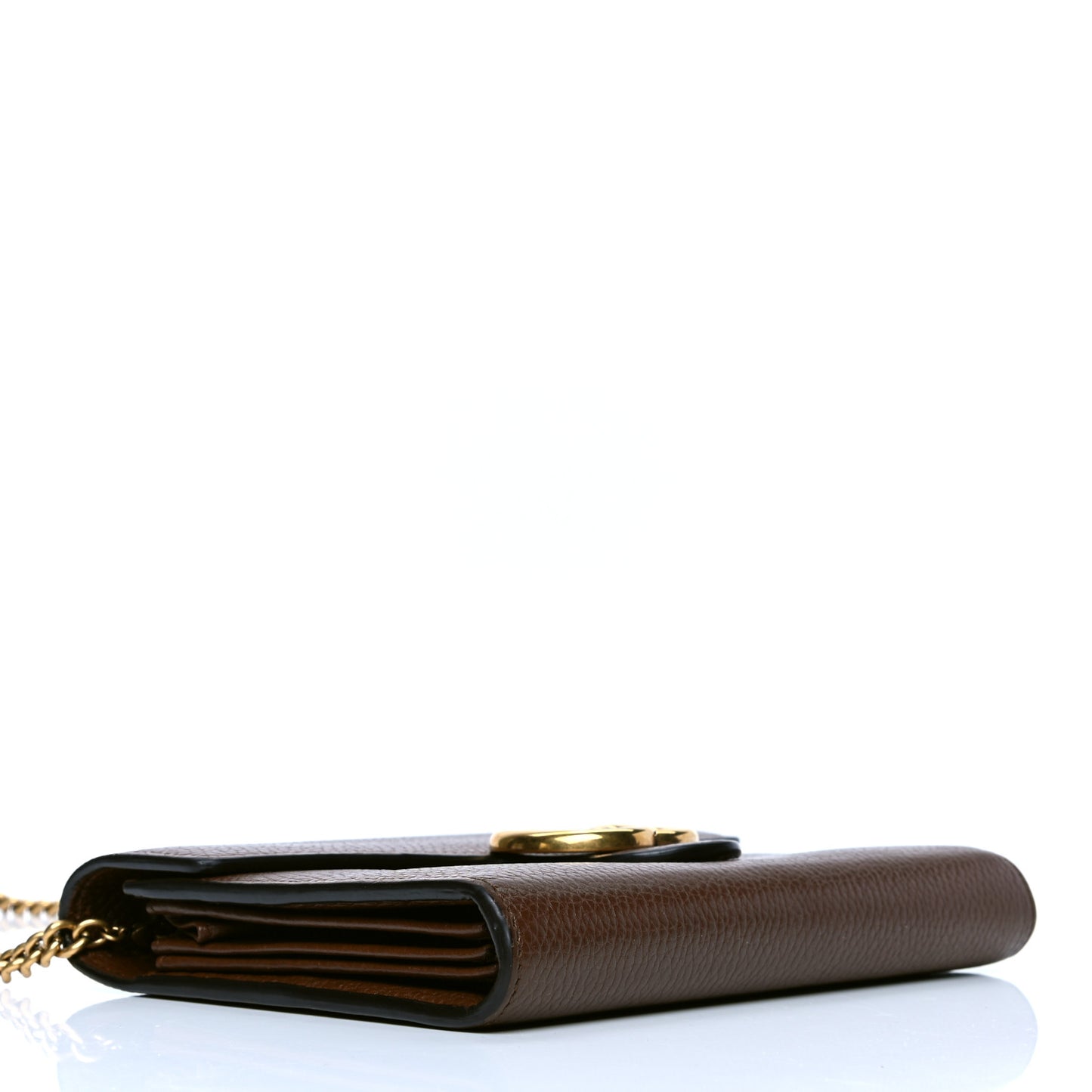 Cellarius Calfskin GG Marmont Chain Wallet Nut Brown