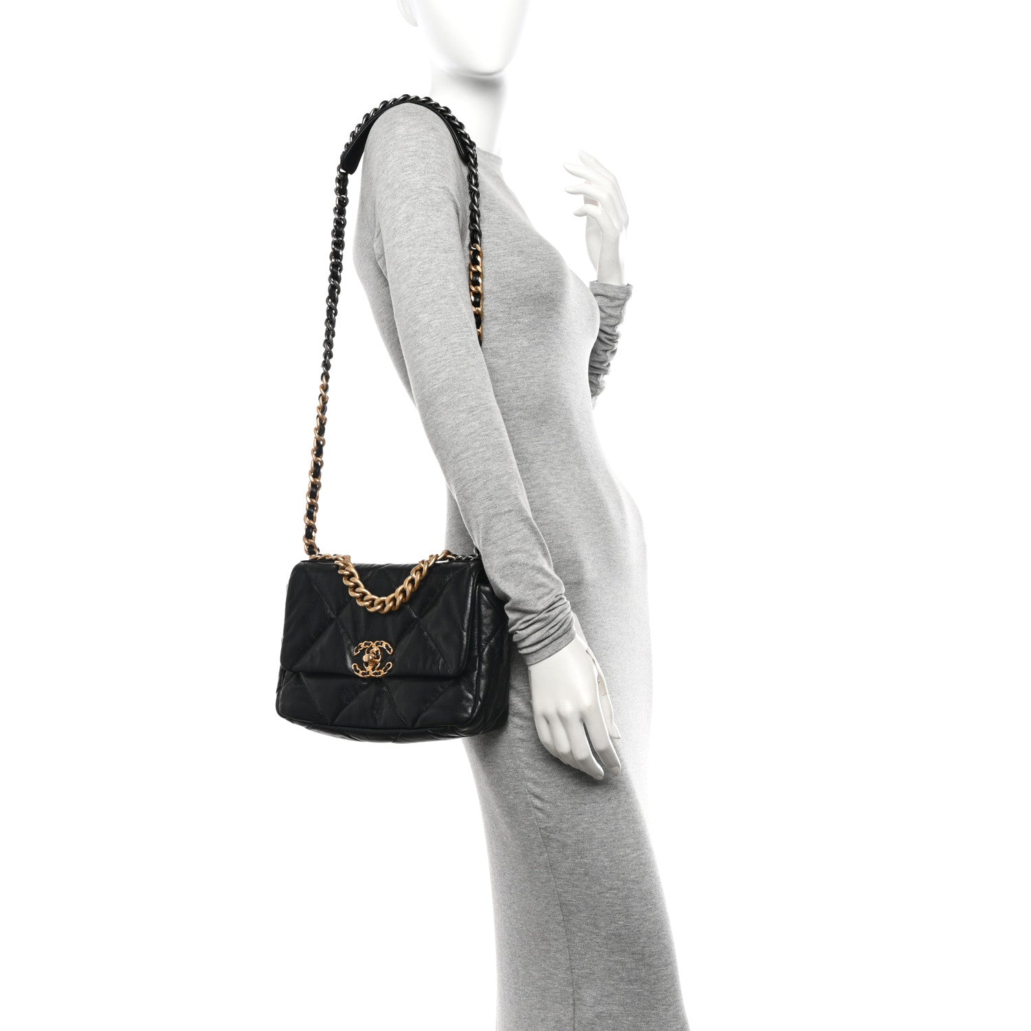 Chanel Goatskin Quilted Medium Chanel 19 Flap Black 2 of 10