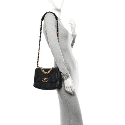 Chanel Goatskin Quilted Medium Chanel 19 Flap Black 2 of 10