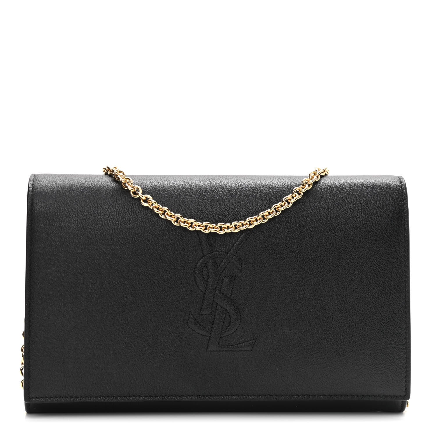 Saint Laurent Calfskin Monogram Belle de Jour Chain Clutch Black 1 of 12