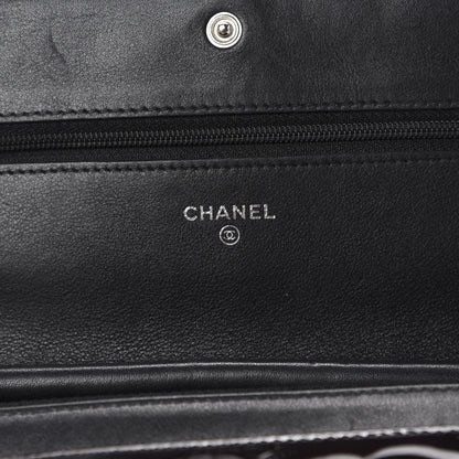 Chanel Patent Camellia Embossed Wallet On Chain WOC Brown 7 of 9
