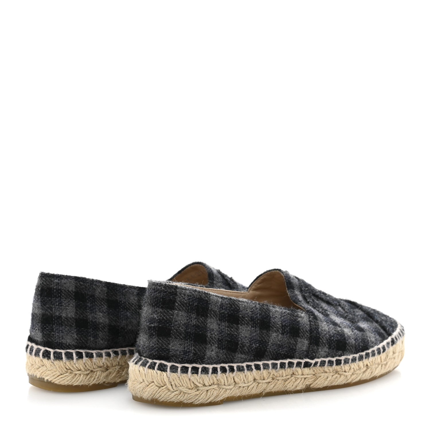 Chanel Flannel CC Espadrilles 36 Dark Grey Black 5 of 9