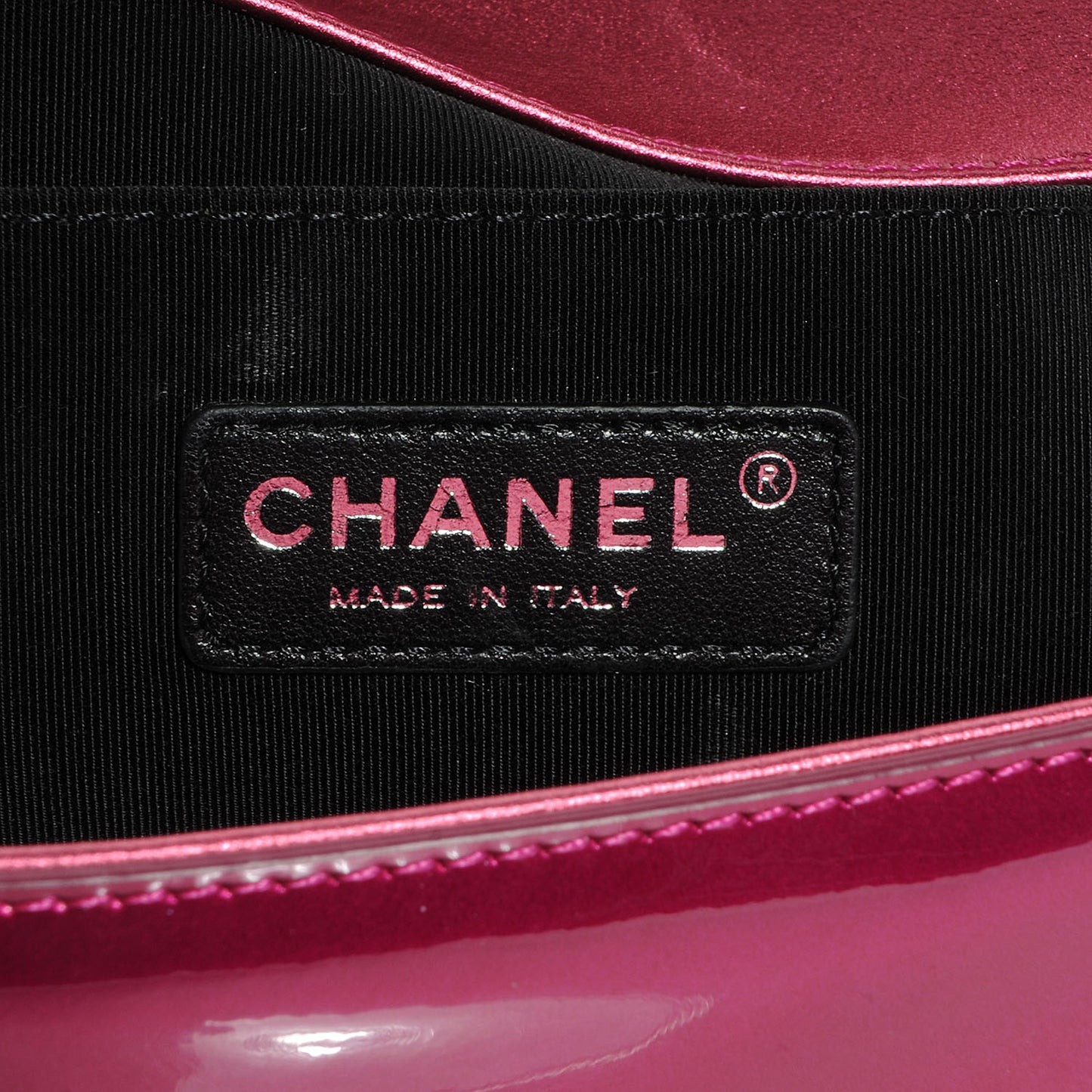 Metallic Patent Calfskin Quilted Medium Boy Flap Pink