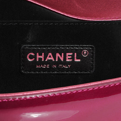 Chanel Metallic Patent Calfskin Quilted Medium Boy Flap Pink 6 of 8