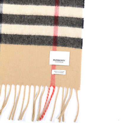 Burberry Cashmere Giant Check Fringe Scarf Archive Beige 3 of 4