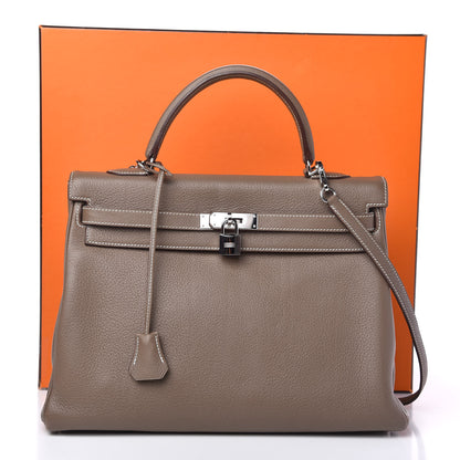 Hermes Togo Kelly Retourne 35 Etoupe 11 of 11
