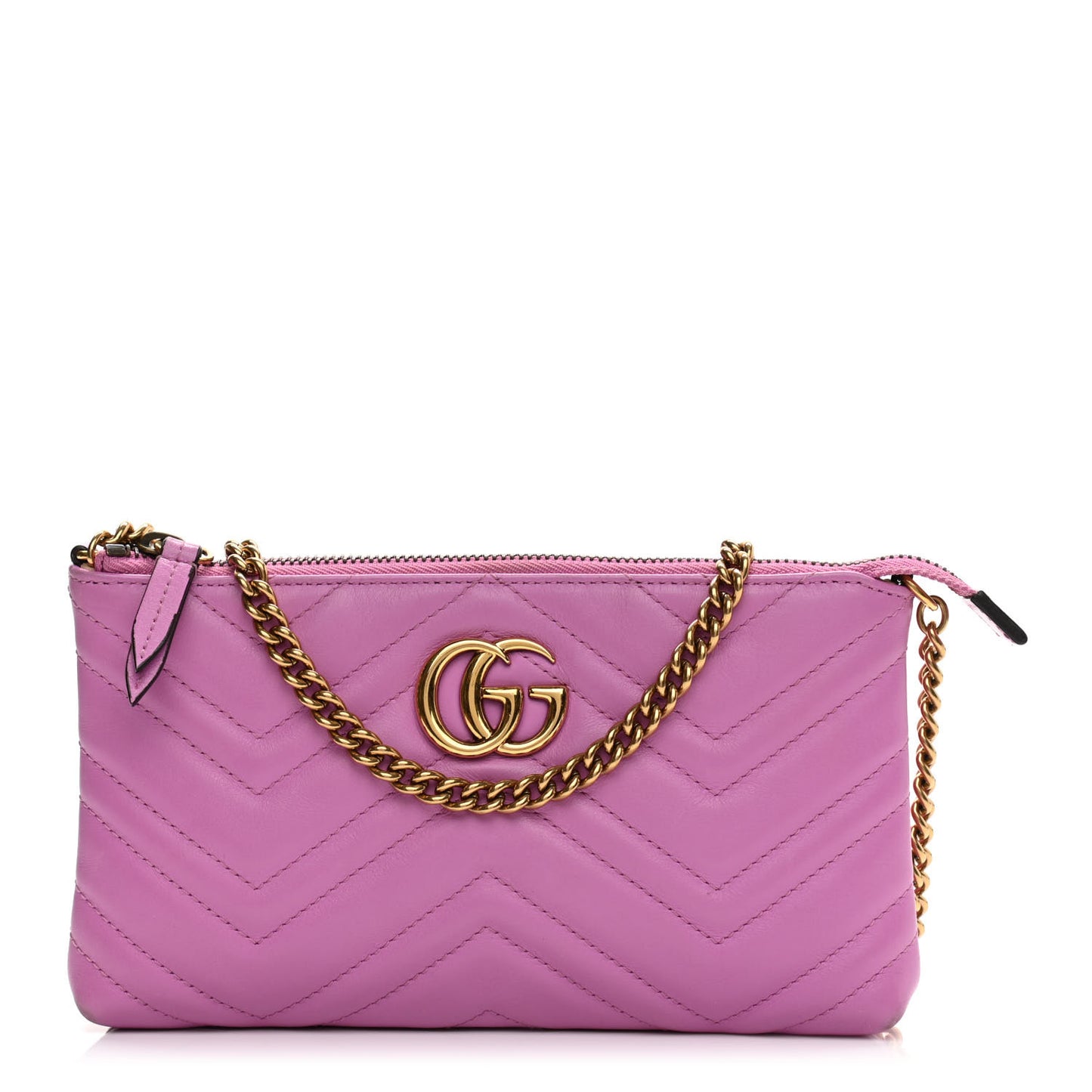 Calfskin Matelasse Mini GG Marmont Chain Bag Candy Mousse