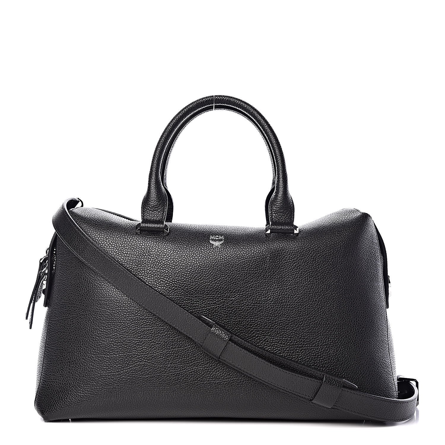 MCM Grained Calfskin Large Ella Boston Black 1 of 13