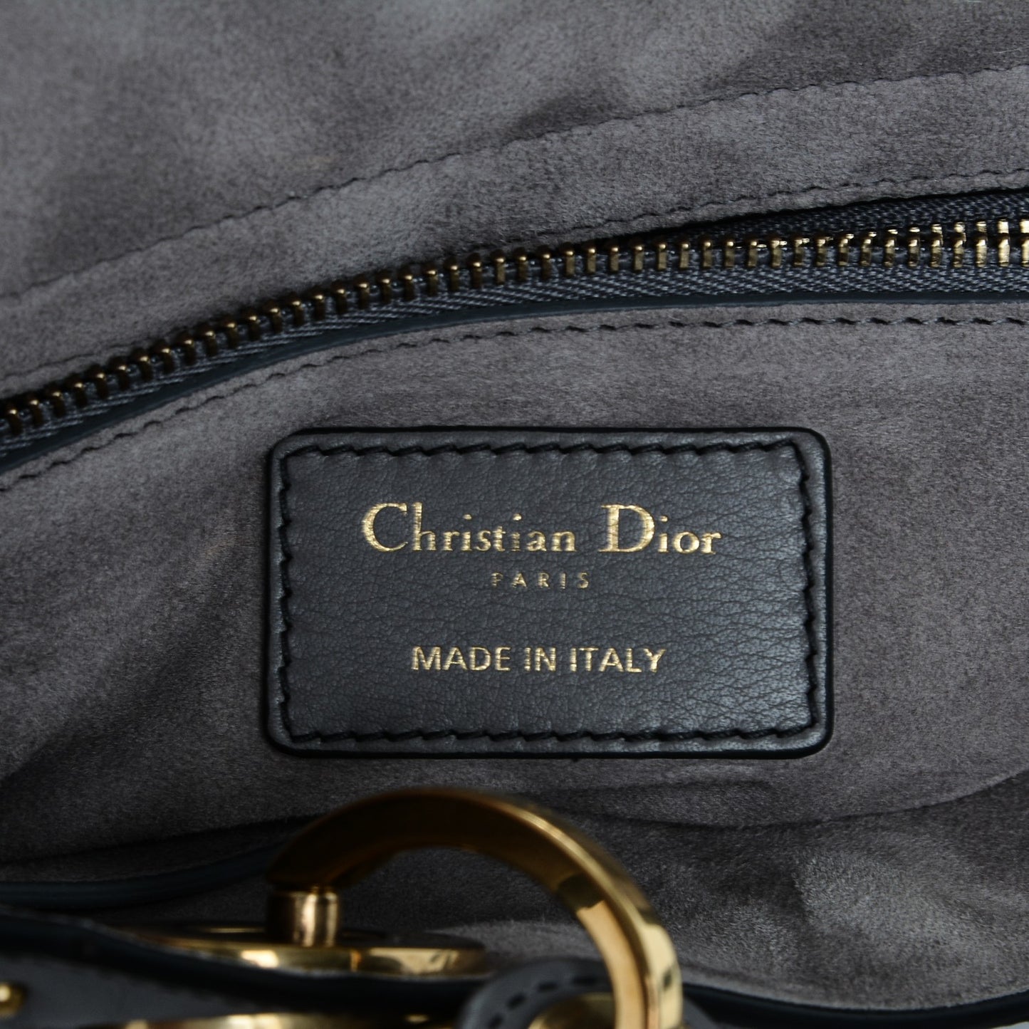Calfskin Cannage Studded Medium Supple Lady Dior Grey
