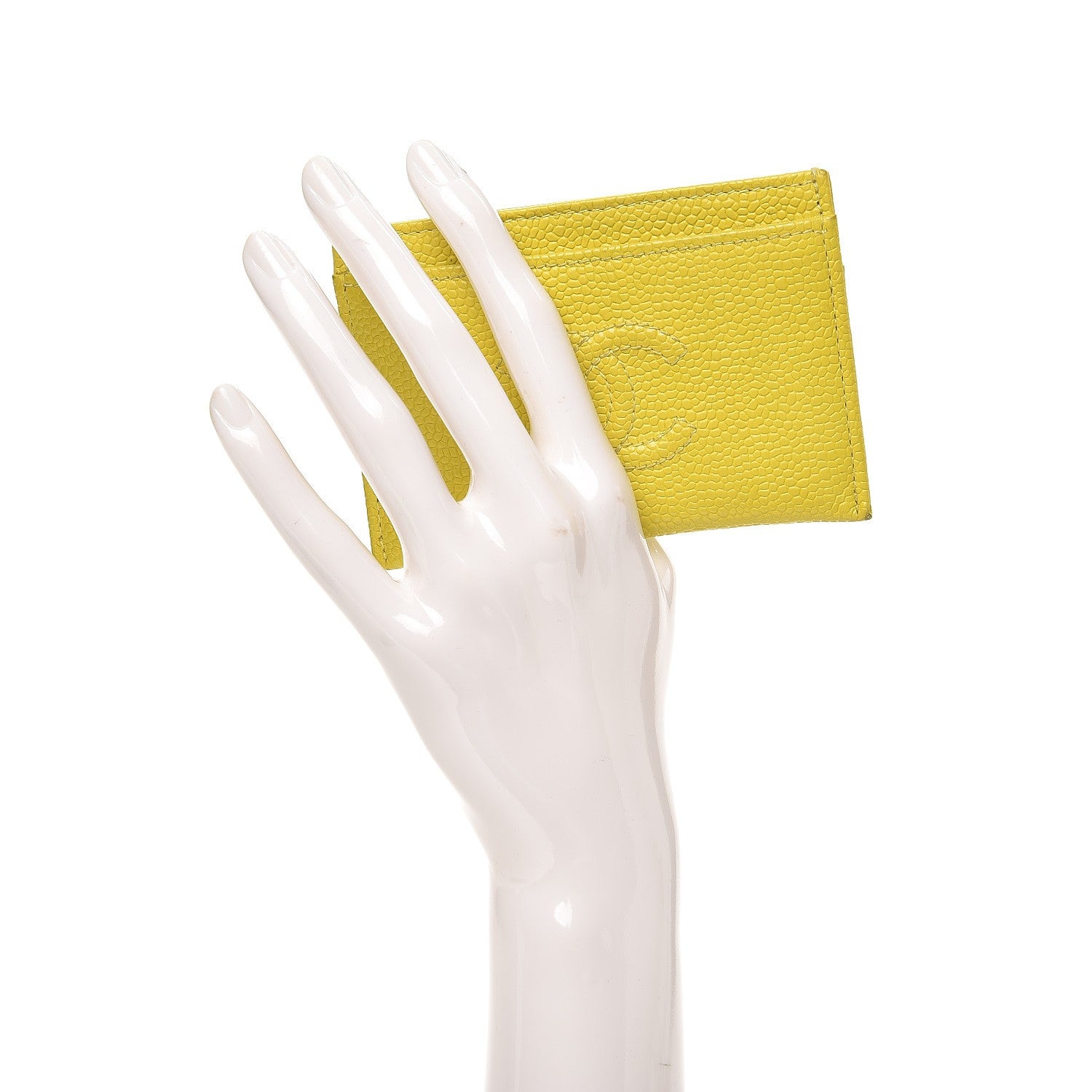 Chanel Caviar CC Timeless Card Holder Yellow 2 of 11