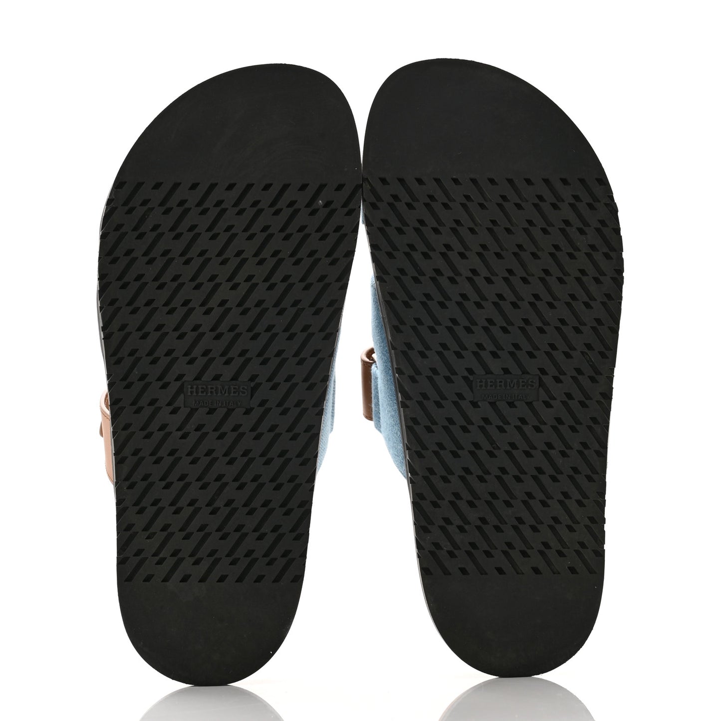 Denim Calfskin Womens Chypre Sandals 38.5 Bleu Clair Naturel