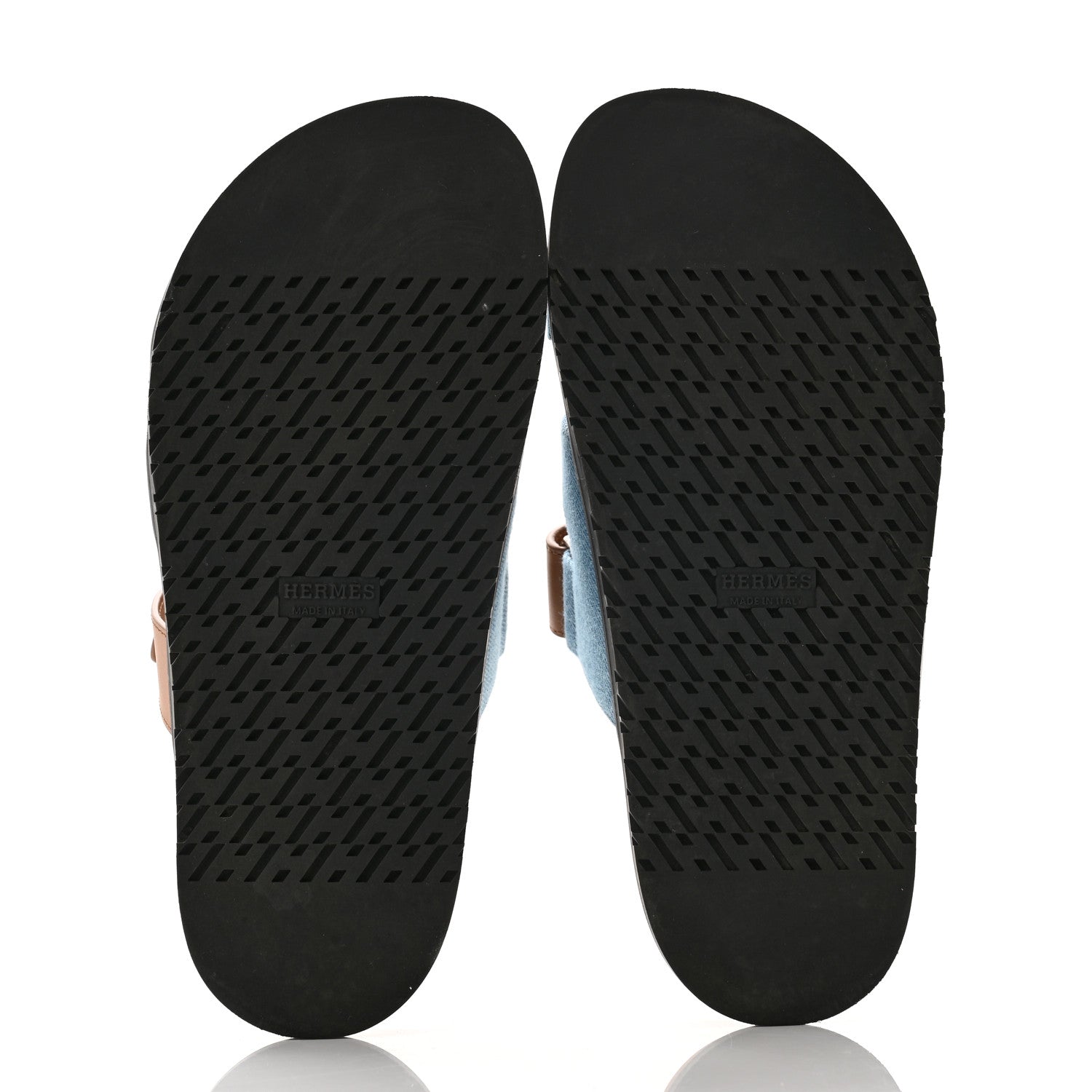 Hermes Denim Calfskin Womens Chypre Sandals 38.5 Bleu Clair Naturel 5 of 9