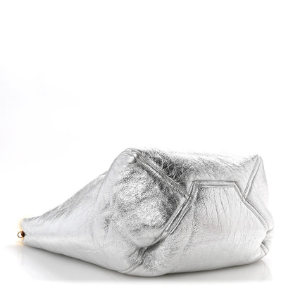 Celine Metallic Lambskin Shearling Medium Phantom Cabas Reversible Tote Natural Silver 5 of 20