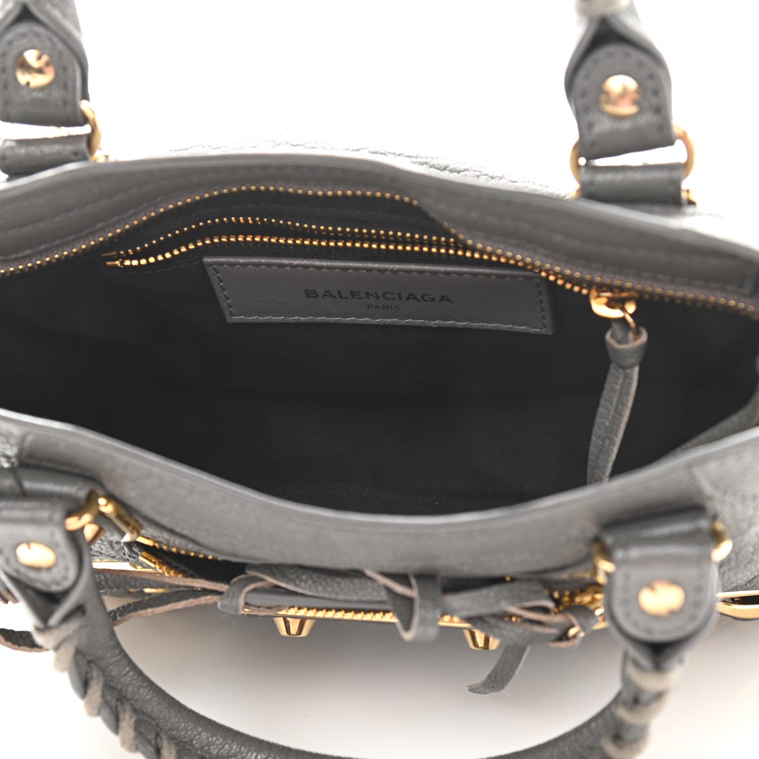 Balenciaga Chevre Gold Metallic Edge Hardware Mini City Gris Acier 5 of 11