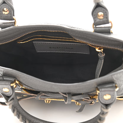 Balenciaga Chevre Gold Metallic Edge Hardware Mini City Gris Acier 5 of 11
