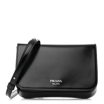 Prada Spazzolato Mini Flap Bag With Strap Black 1 of 11