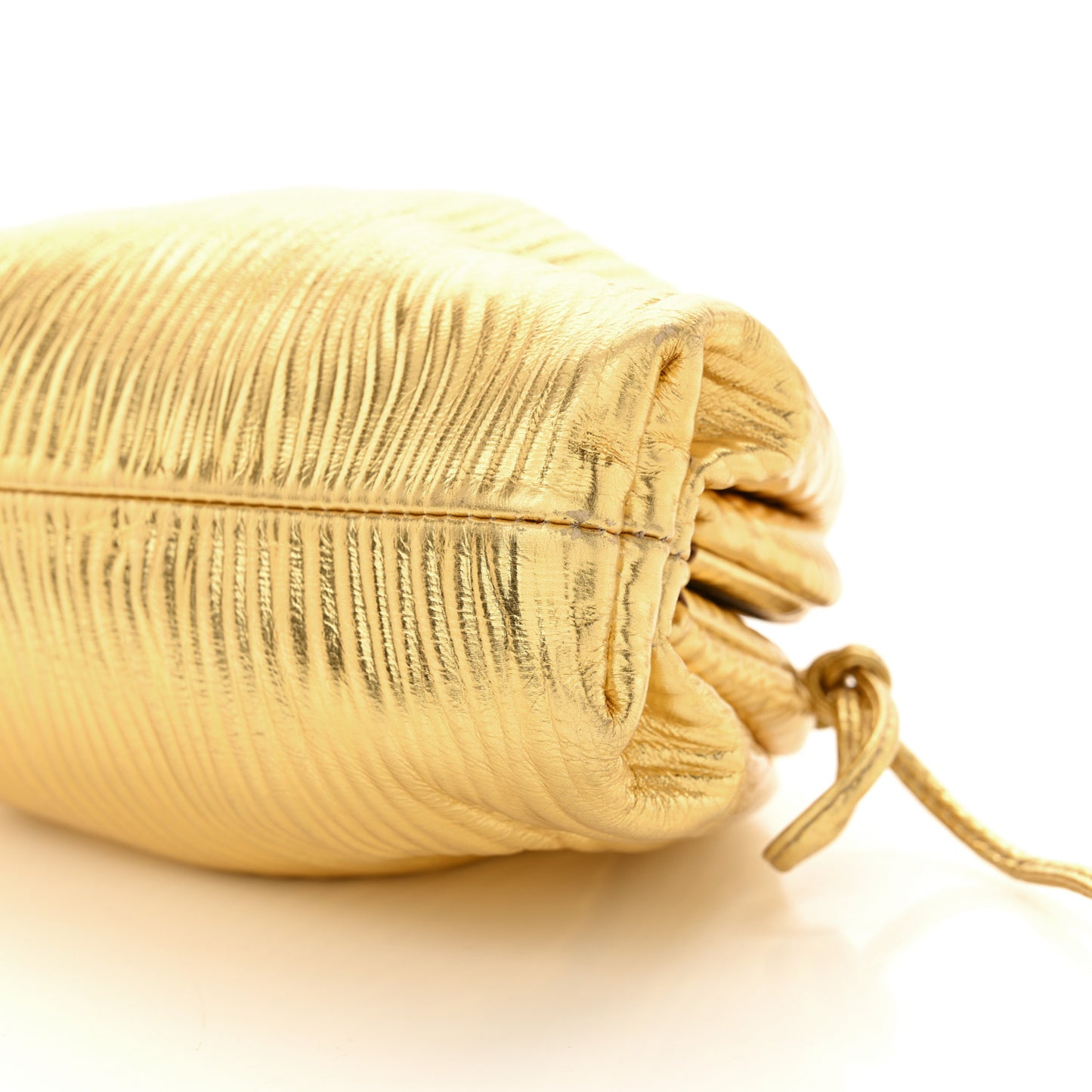 Metallic Bark Calfskin The Mini Pouch Gold