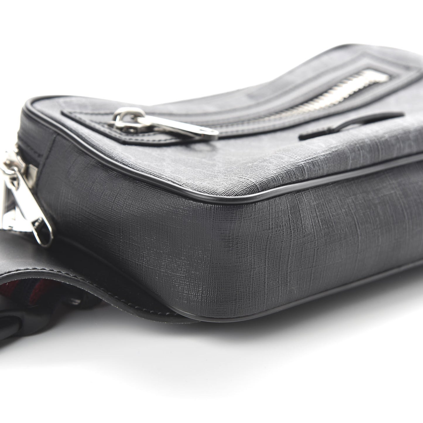 Soft GG Supreme Monogram Web Belt Bag Black Grey