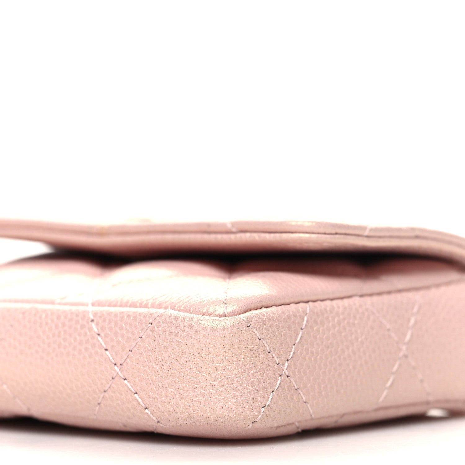 Chanel Iridescent Caviar Quilted Pearl On Top Coin Purse With Chain Light Pink 11 of 11