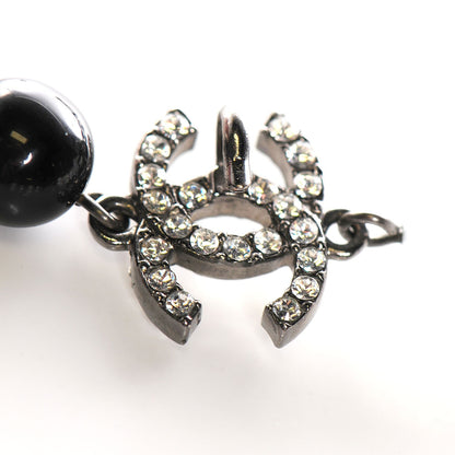 Chanel Pearl Beaded Crystal CC Long Necklace Black 4 of 7