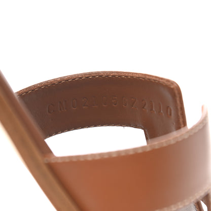 Hermes Box Calfskin Oran Sandals 38 Gold 8 of 9