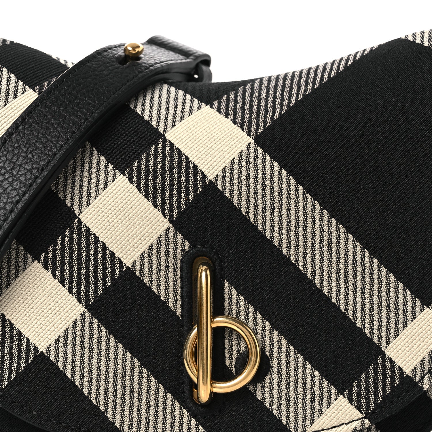 Burberry Jacquard Check Rocking Horse Crossbody Black 7 of 10