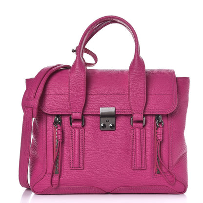 3.1 Phillip Lim 3.1 Textured Calfskin Medium Pashli Satchel Bright Fuchsia 1 of 10