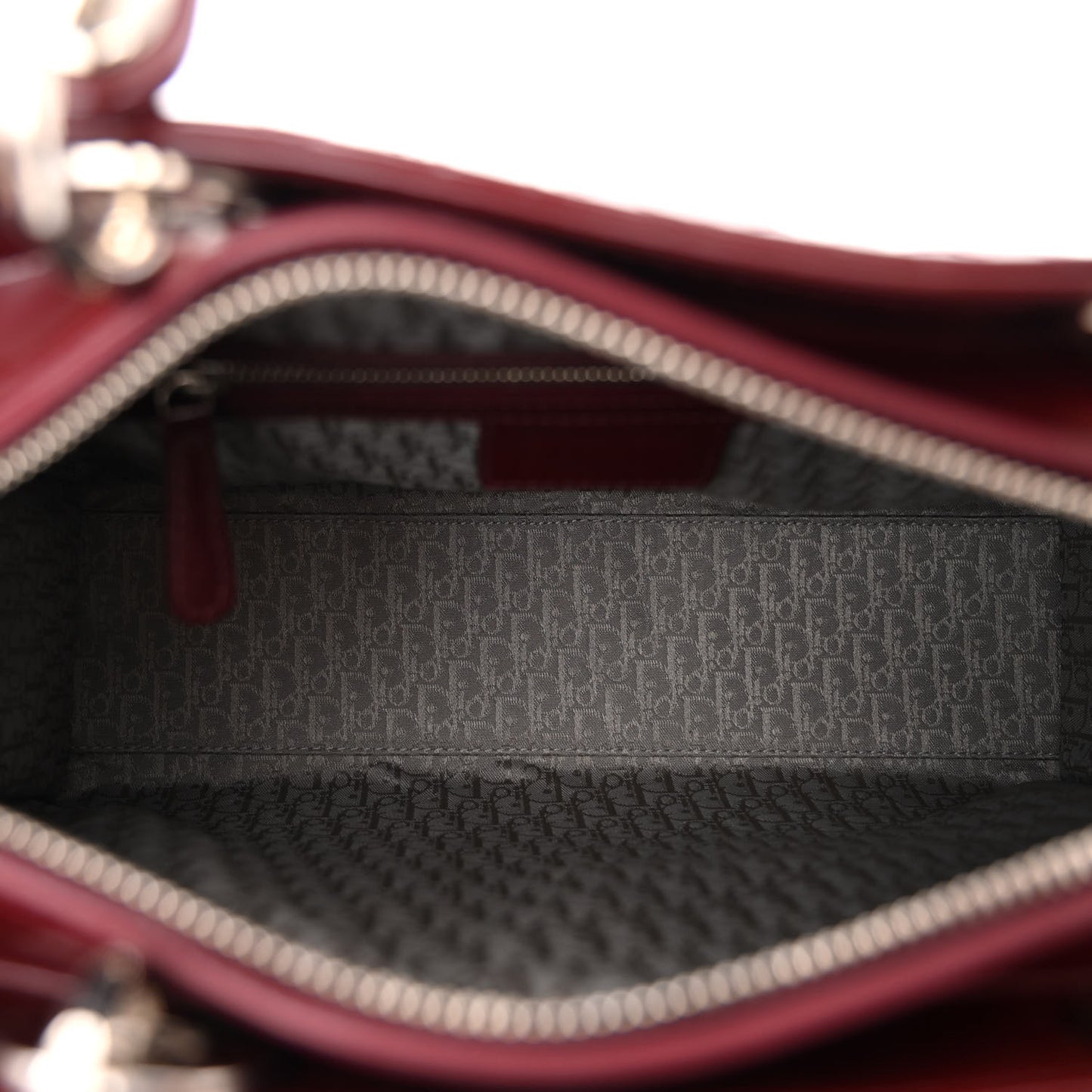 Patent Cannage Large Lady Dior Burgundy