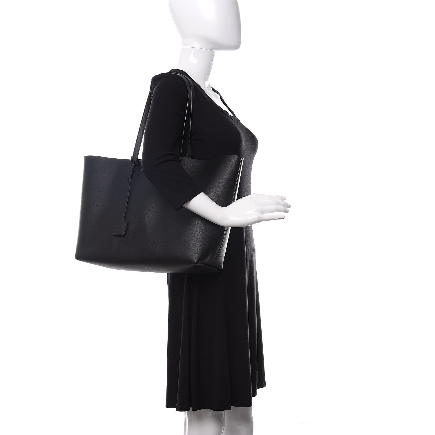 Saint Laurent Calfskin Large Shopping Tote Black 2 of 9