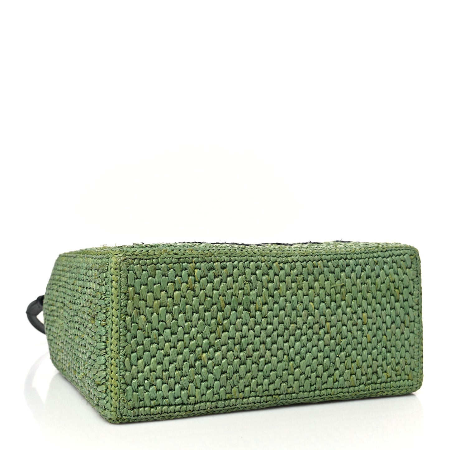 X PAULA'S IBIZA Raffia Font Tote Green
