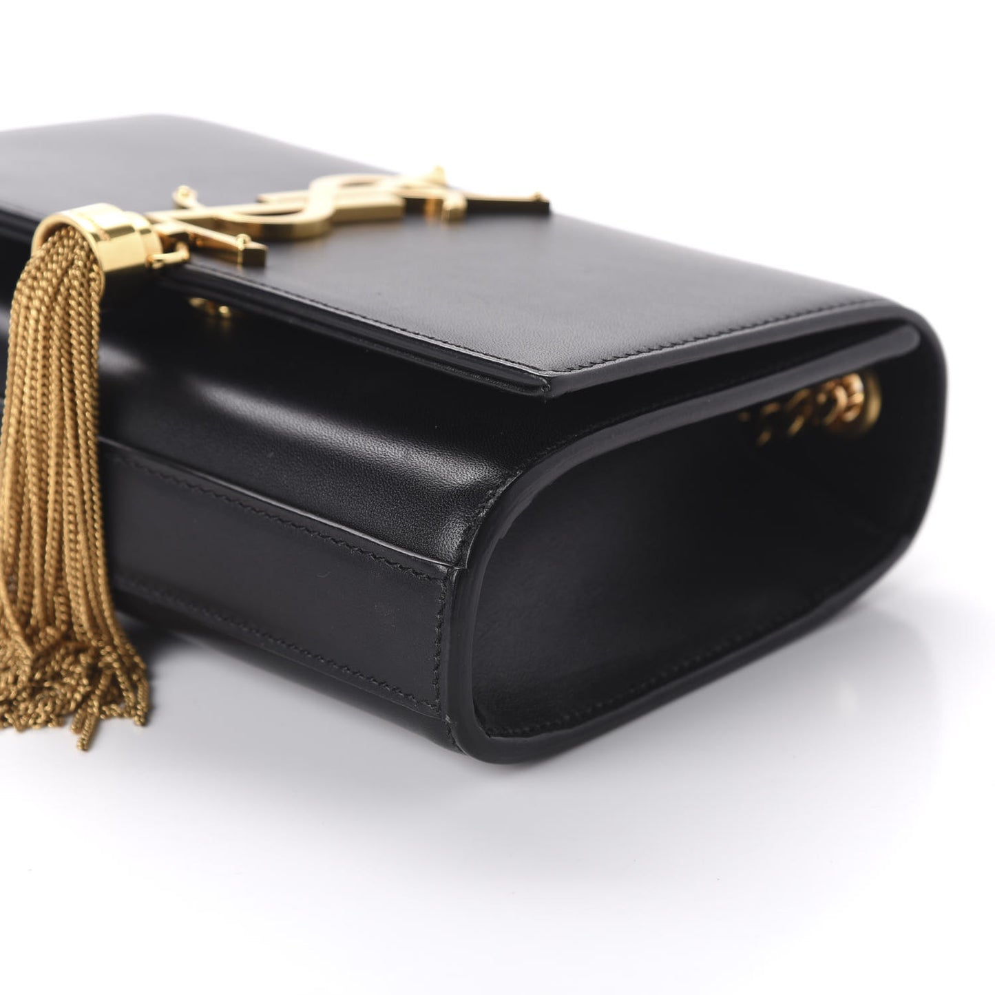 Calfskin Small Classic Monogram Kate Tassel Satchel Black