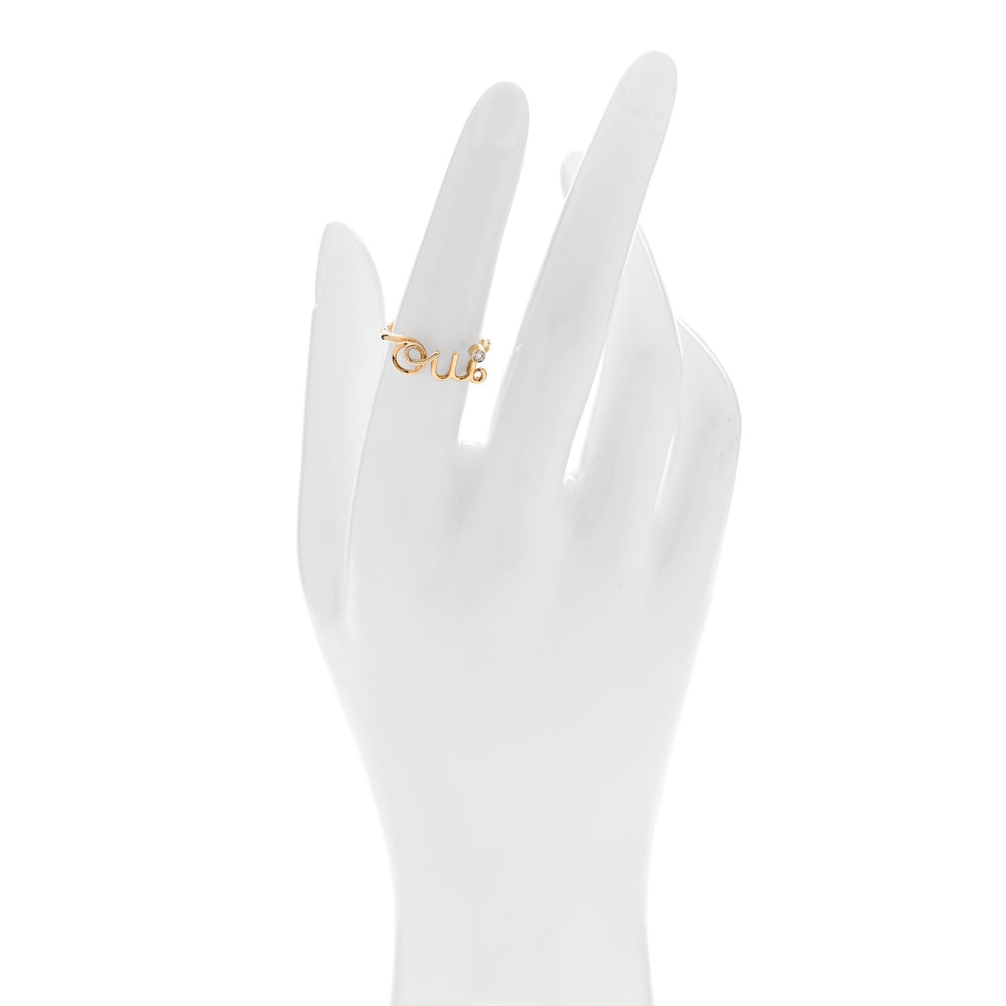 18K Yellow Gold Diamond Oui Ring 52 6