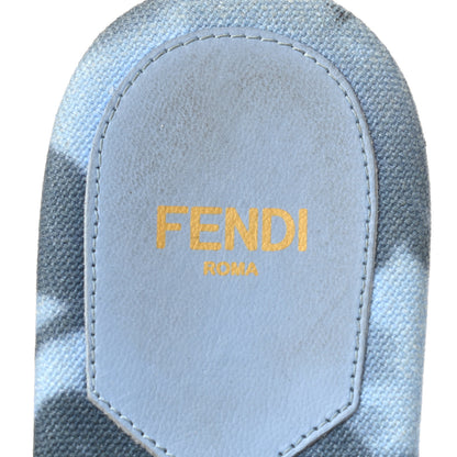 Fendi Canvas Floral Print Logo Flat Slide Sandals 35.5 Sagittarius Black 8 of 12