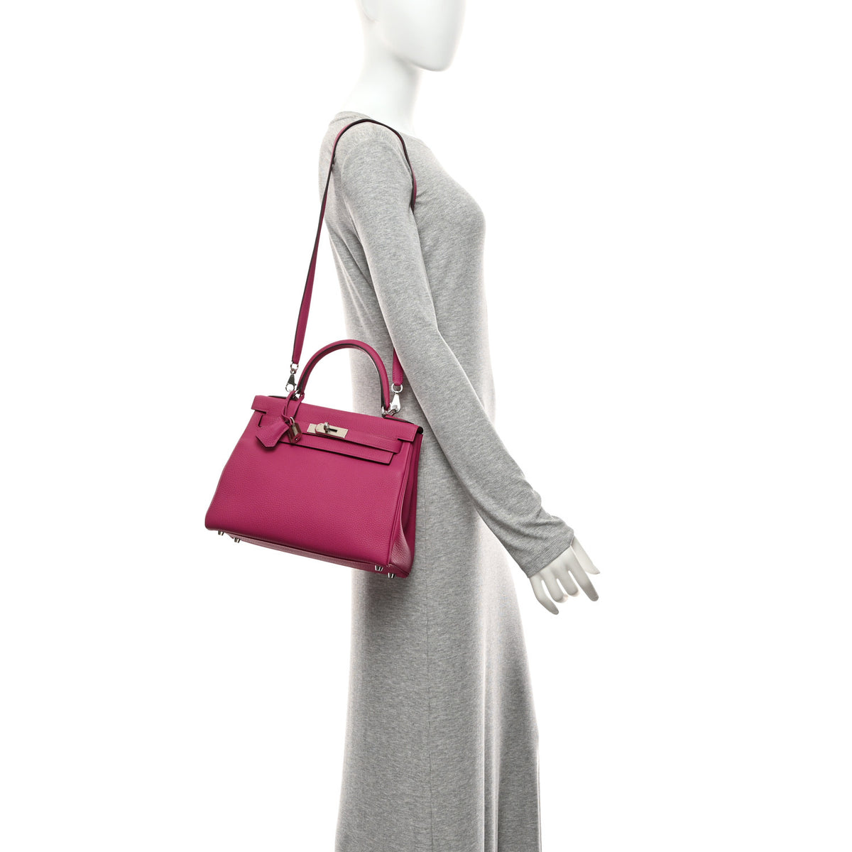 Hermes Togo Kelly Retourne 28 Rose Pourpre 2 of 10