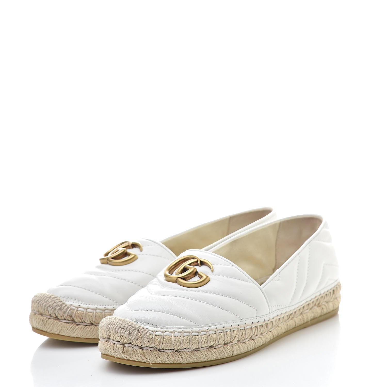 Gucci Nappa Matelasse GG Marmont Espadrilles 36.5 Great White 3 of 11