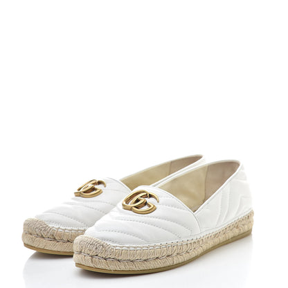 Gucci Nappa Matelasse GG Marmont Espadrilles 36.5 Great White 3 of 11