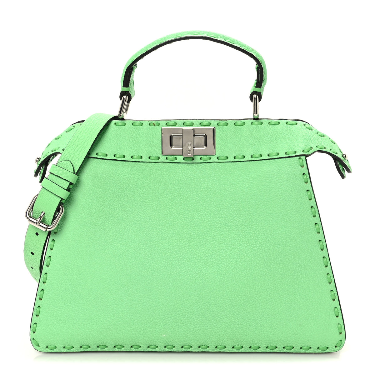 Fendi Cuoio Romano Selleria Small Peekaboo I SEE U Satchel  Tortora 1 of 10
