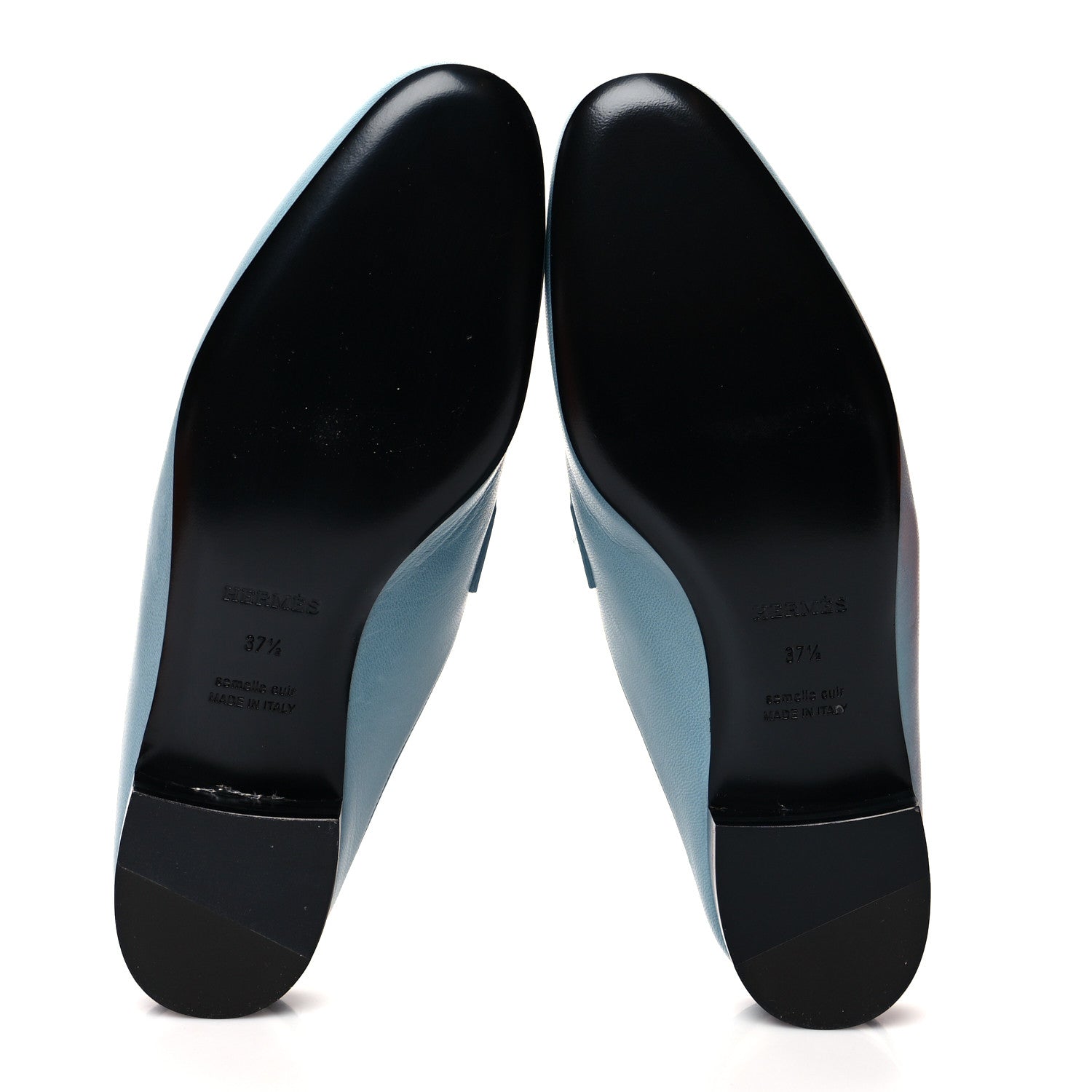 Hermes Goatskin Rivoli Mules 37.5 Bleu Dorset 5 of 8