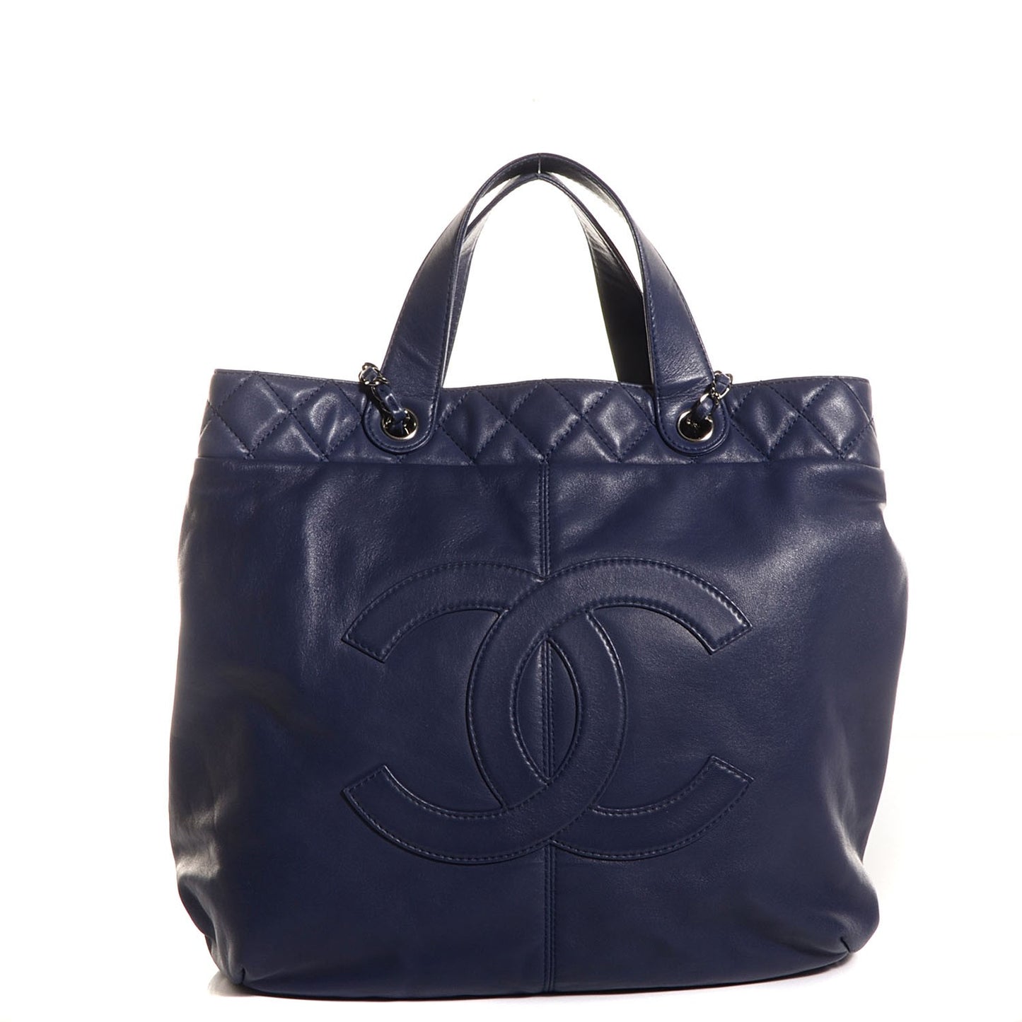 Lambskin Large Trianon Tote Blue