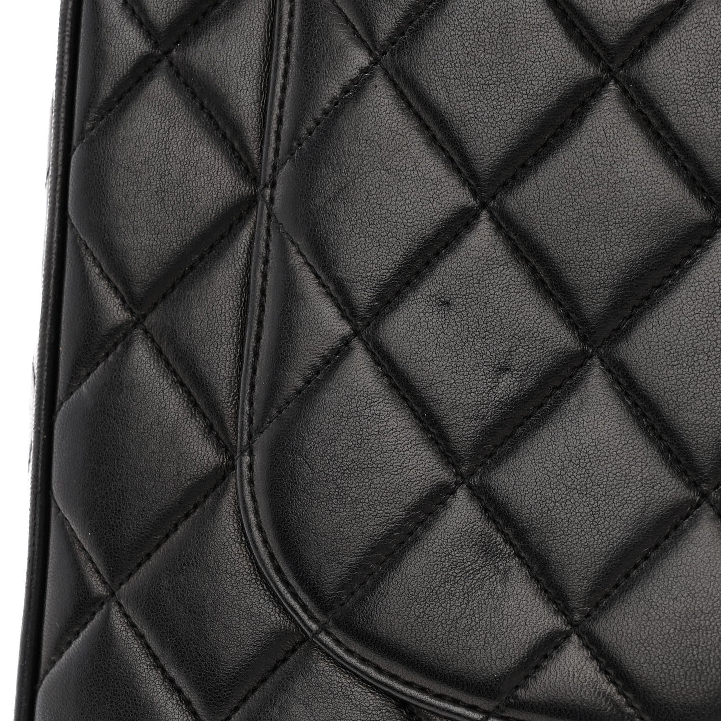 Lambskin Quilted XL Jumbo Single Flap Black