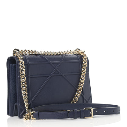 Christian Dior Grained Calfskin Medium Diorama Flap Bag Indigo Blue 3 of 10